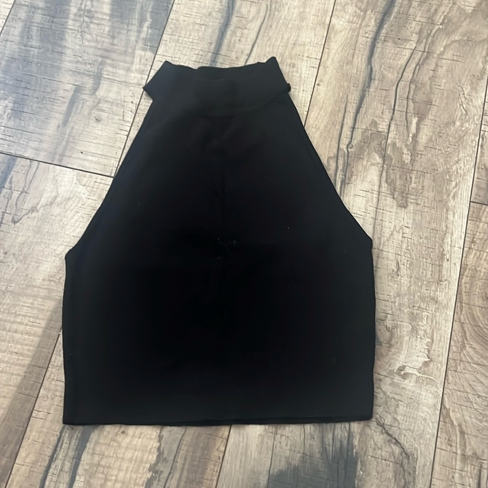 Black High Neck Tank Top